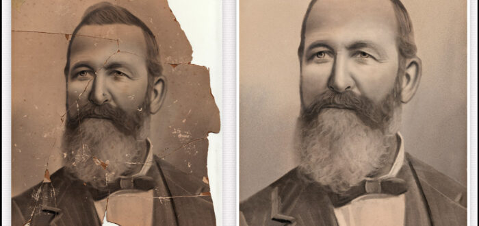 Restoration, photo restoration, image restoration, copy and print, collage